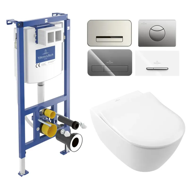 Beste Prijs Villeroy & Boch ViConnect toiletset met Villeroy & Boch Subway 2.0 randloos toilet met softclose zitting