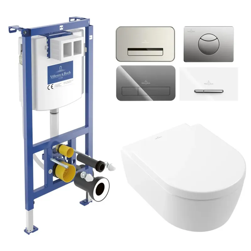 Nu Kopen Villeroy & Boch ViConnect toiletset met Villeroy & Boch Avento randloos toilet met softclose zitting