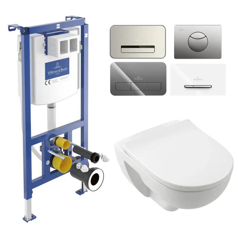 Villeroy & Boch ViConnect toiletset met Villeroy & Boch O.novo randloos toilet met TwistFlush en softclose zitting Bestseller