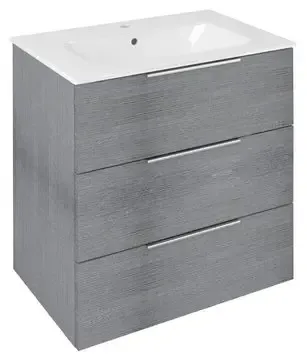 Snelle Levering Sapho Cirasa wastafel onderkast 70x46x75cm met 3 lades grijs eiken