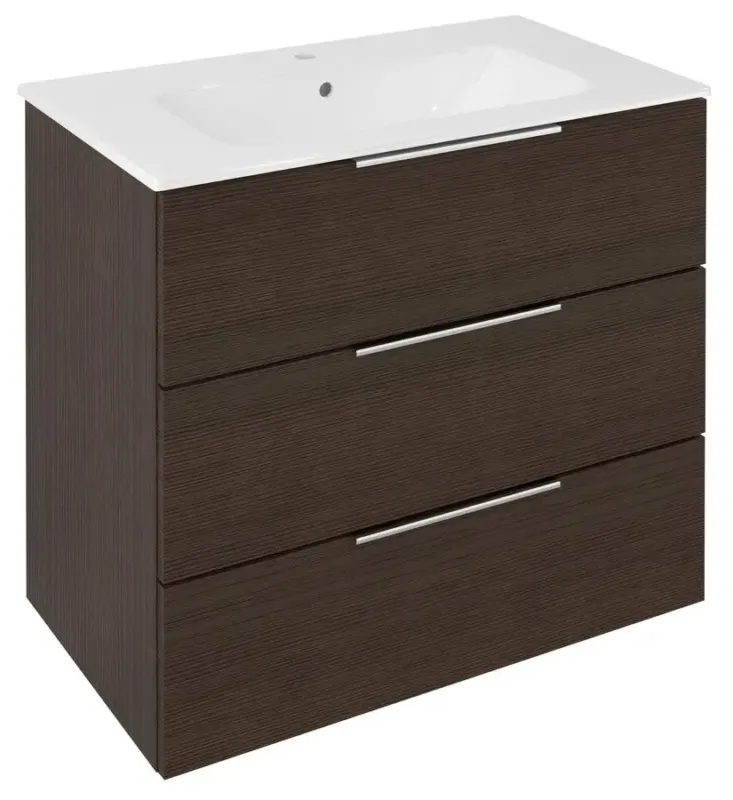 Must-Have Sapho Cirasa wastafel onderkast 80x46x75cm met 3 lades donkerbruin