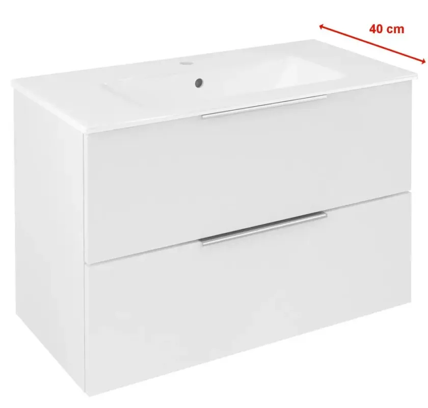 Weekendaanbieding Sapho Cirasa Compact wastafel onderkast 78x39x54cm wit glans