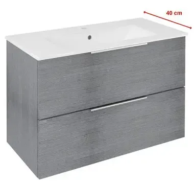 Tijdelijk Beschikbaar Sapho Cirasa Compact wastafel onderkast 78x39x54cm grijs eiken