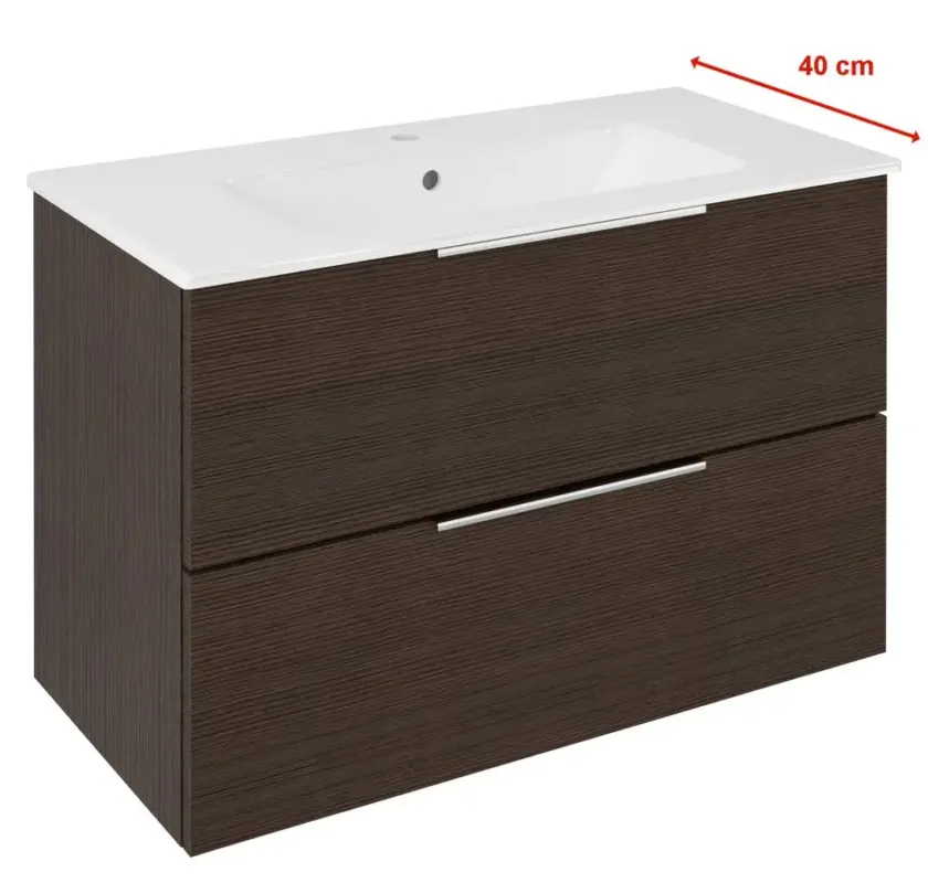 Sapho Cirasa Compact wastafel onderkast 78x39x54cm donkerbruin Nu Kopen