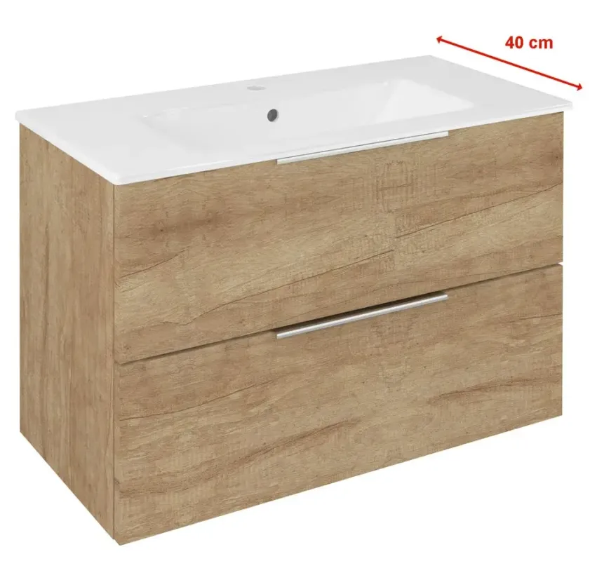 Populair Sapho Cirasa Compact wastafel onderkast 78x39x54cm eiken