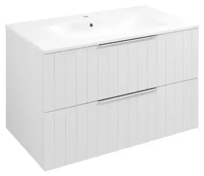 Beperkt Aanbod Sapho Cirasa Compact wastafel onderkast met ribbelfront 80x46x64cm wit mat