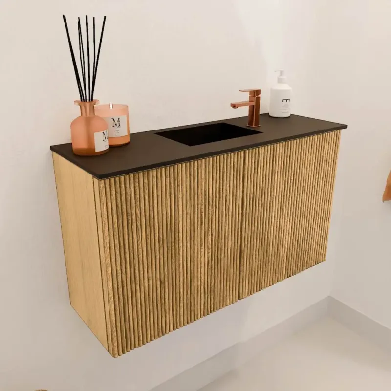 Superprijs Mondiaz Joya 70cm toiletmeubel oak met wastafel faye midden 1 kraangat urban