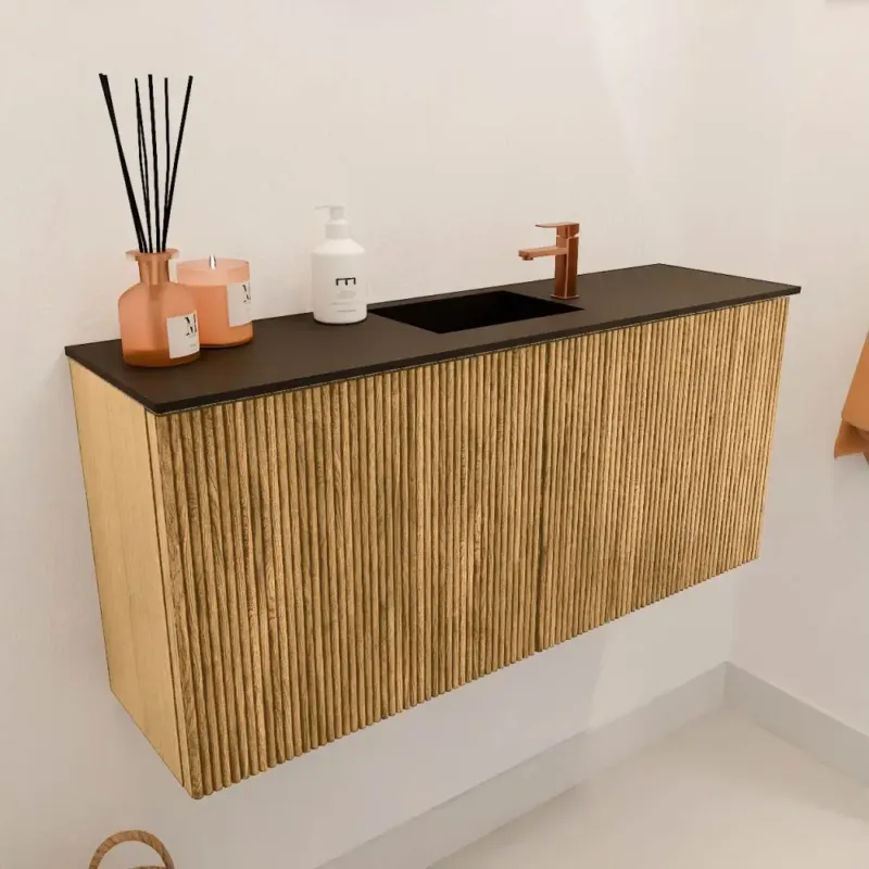 Tijdelijk Beschikbaar Mondiaz Joya 90cm toiletmeubel oak met wastafel faye midden 1 kraangat urban