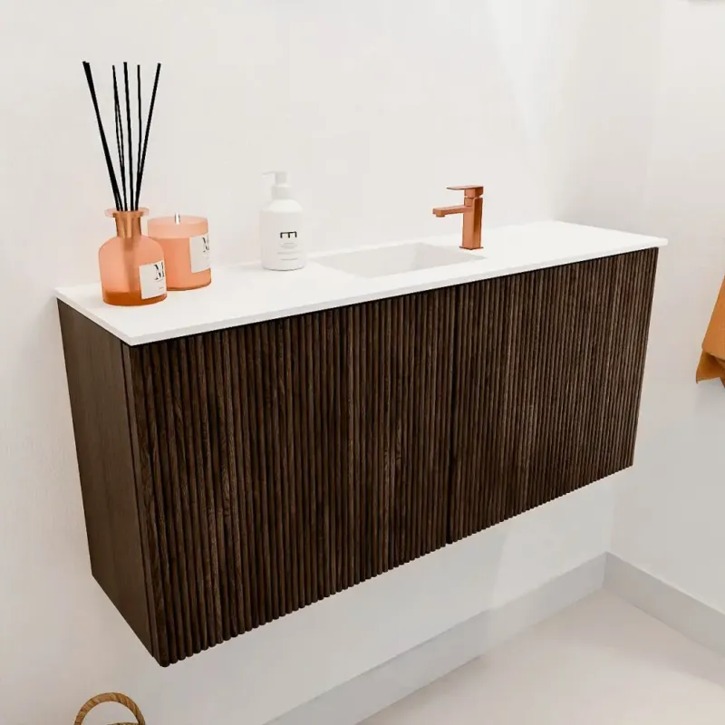 Shop Nu Mondiaz Joya 90cm toiletmeubel walnut met wastafel faye midden 1 kraangat talc