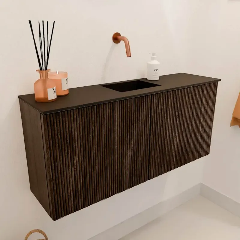 Shop Nu Mondiaz Joya 90cm toiletmeubel walnut met wastafel faye midden zonder kraangat urban
