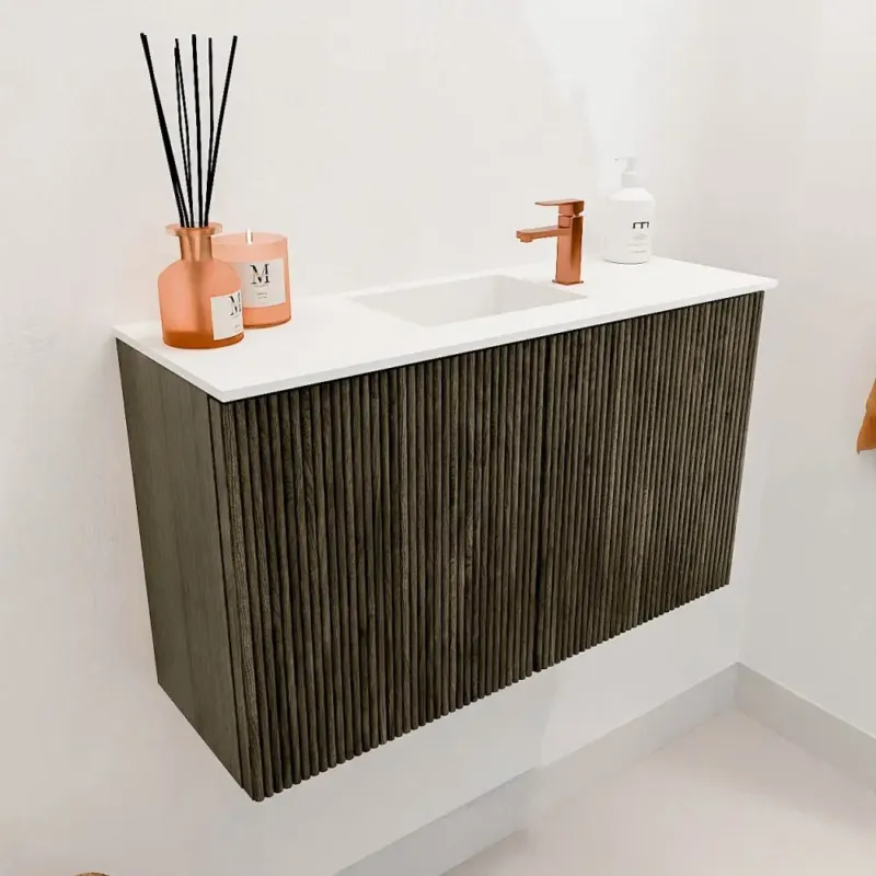Mondiaz Joya 70cm toiletmeubel shadow met wastafel faye midden 1 kraangat talc Bestel Nu