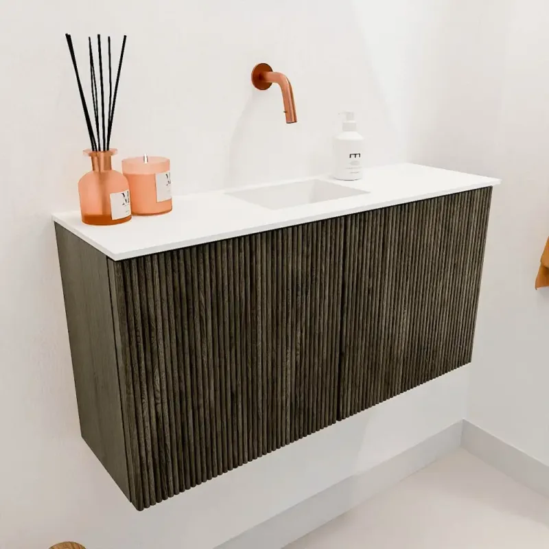 Op = Op Mondiaz Joya 80cm toiletmeubel shadow met wastafel faye midden zonder kraangat talc