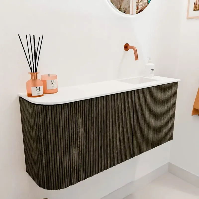 Koop Vandaag Mondiaz Joya 90cm toiletmeubel ronding links shadow met wastafel faye rechts zonder kraangat talc