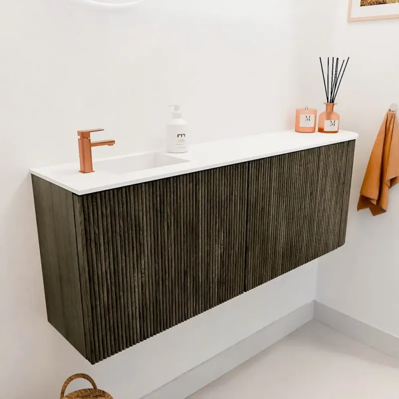 Koop Vandaag Mondiaz Joya 110cm toiletmeubel ronding rechts shadow met wastafel faye links 1 kraangat talc
