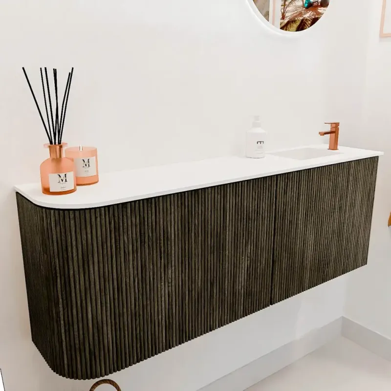 Bestseller Mondiaz Joya 110cm toiletmeubel ronding links shadow met wastafel faye rechts 1 kraangat talc