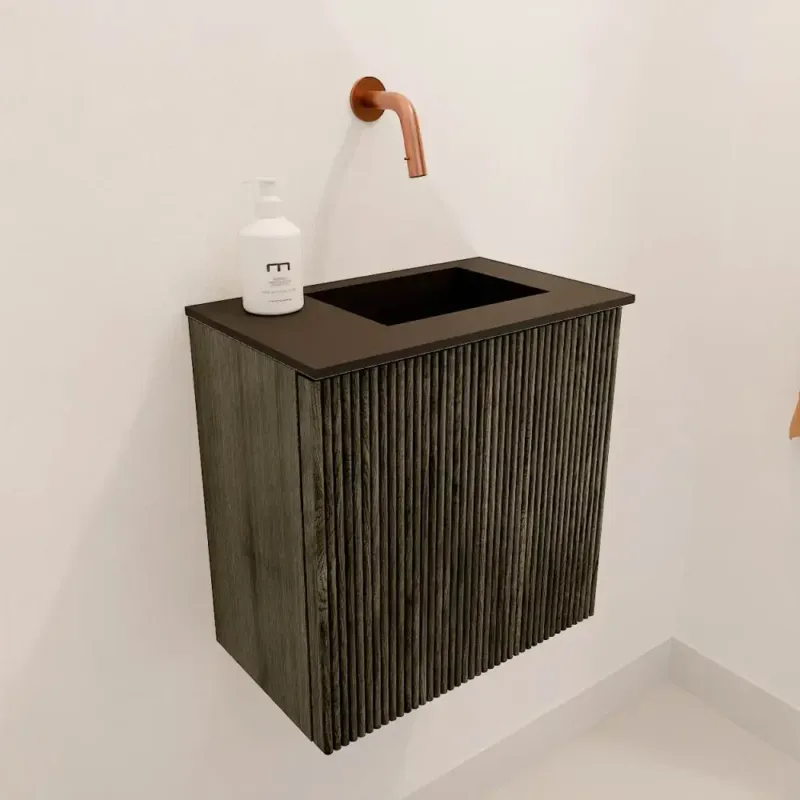 Mondiaz Joya 40cm toiletmeubel shadow met wastafel faye rechts zonder kraangat urban Hete Deal