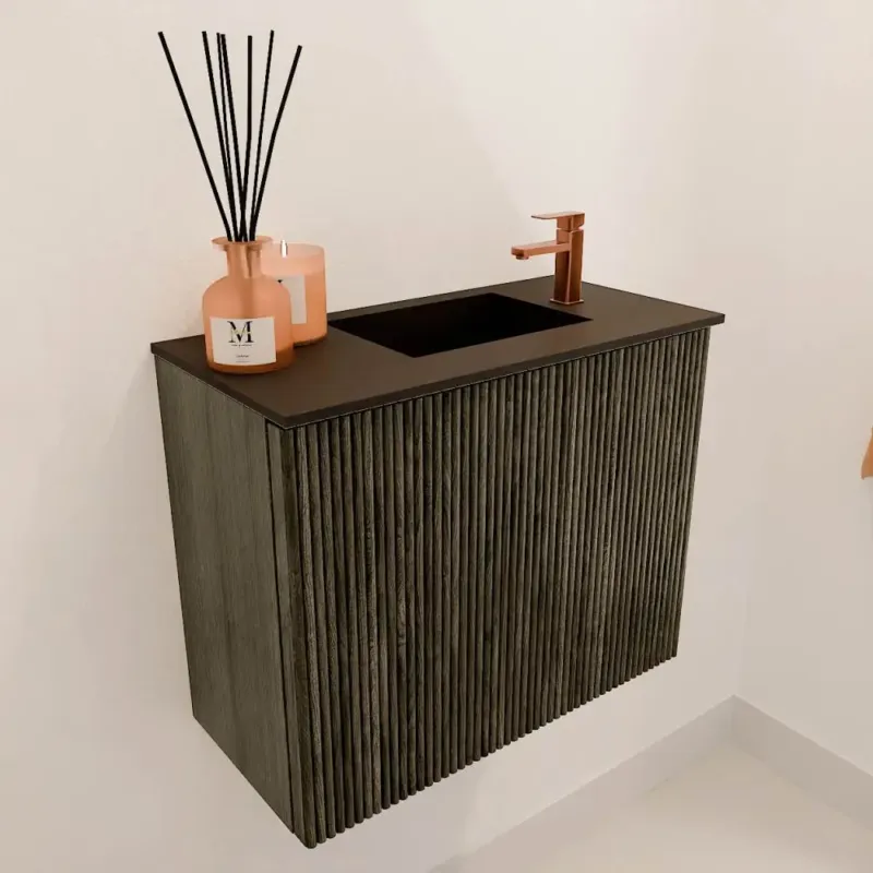 Nu Kopen Mondiaz Joya 50cm toiletmeubel shadow met wastafel faye rechts 1 kraangat urban
