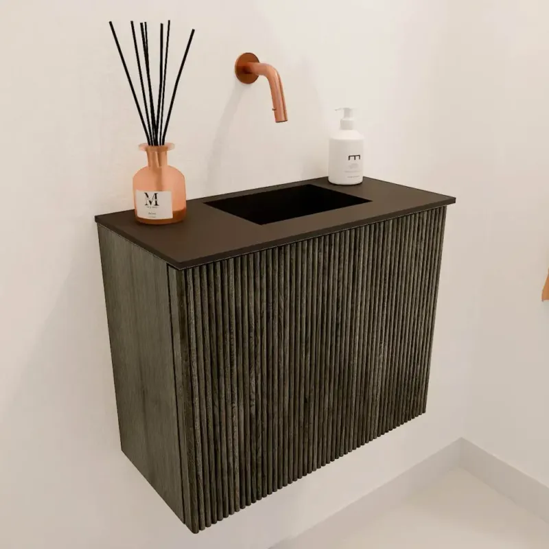Betrouwbaar Mondiaz Joya 50cm toiletmeubel shadow met wastafel faye rechts zonder kraangat urban