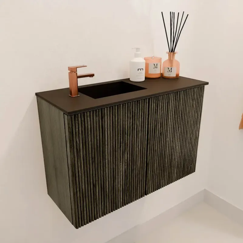 Mondiaz Joya 60cm toiletmeubel shadow met wastafel faye links 1 kraangat urban Veilige Betaling