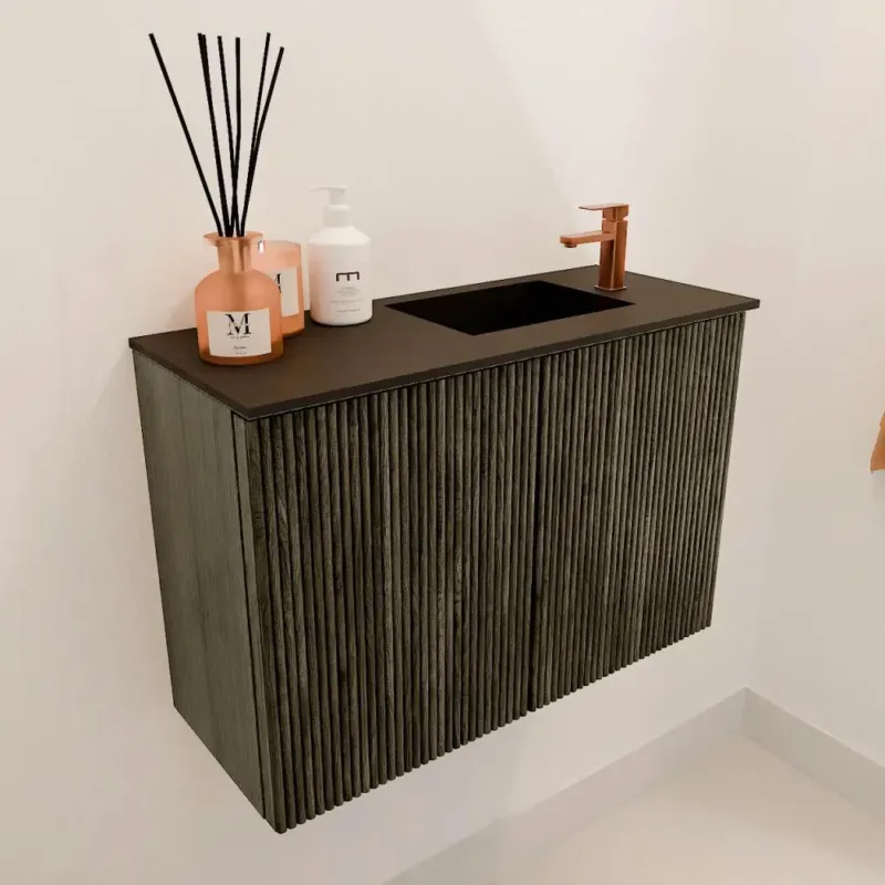 Nu Kopen Mondiaz Joya 60cm toiletmeubel shadow met wastafel faye rechts 1 kraangat urban