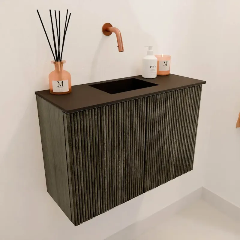 Laatste Versie Mondiaz Joya 60cm toiletmeubel shadow met wastafel faye midden zonder kraangat urban
