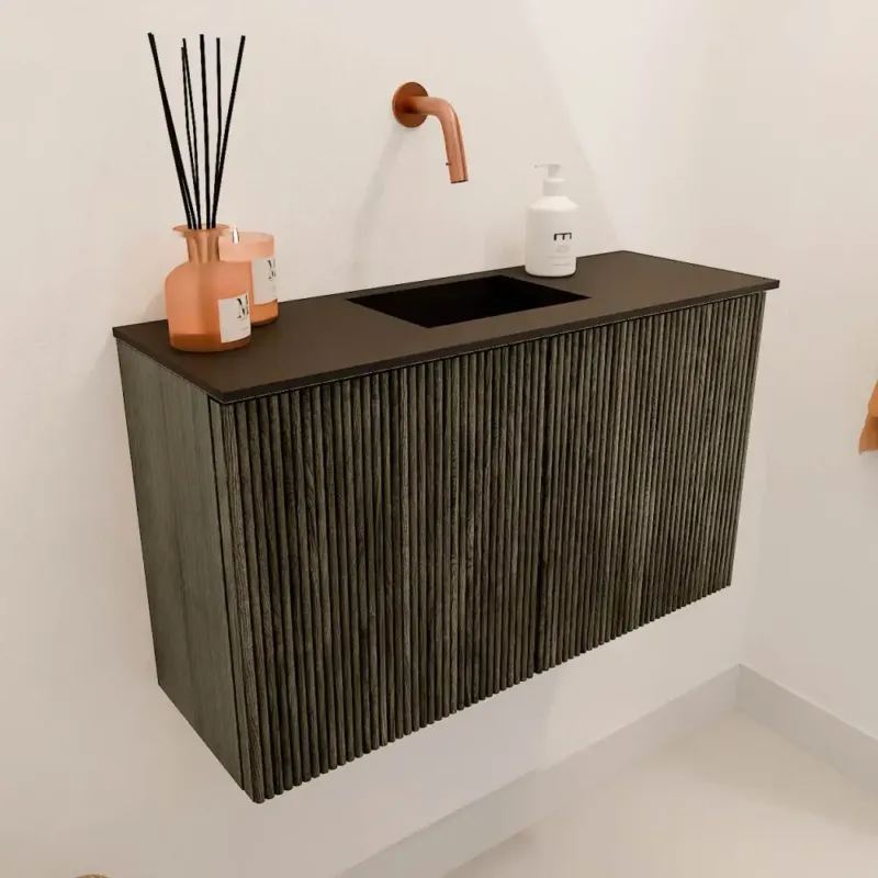 Mondiaz Joya 70cm toiletmeubel shadow met wastafel faye midden zonder kraangat urban Betaalbaar
