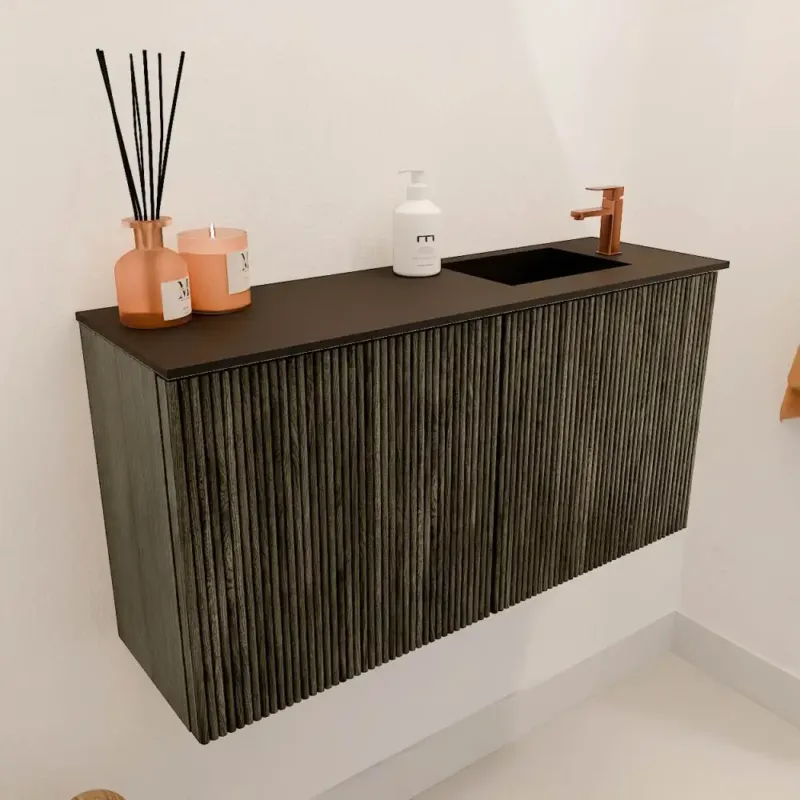 Hete Deal Mondiaz Joya 80cm toiletmeubel shadow met wastafel faye rechts 1 kraangat urban