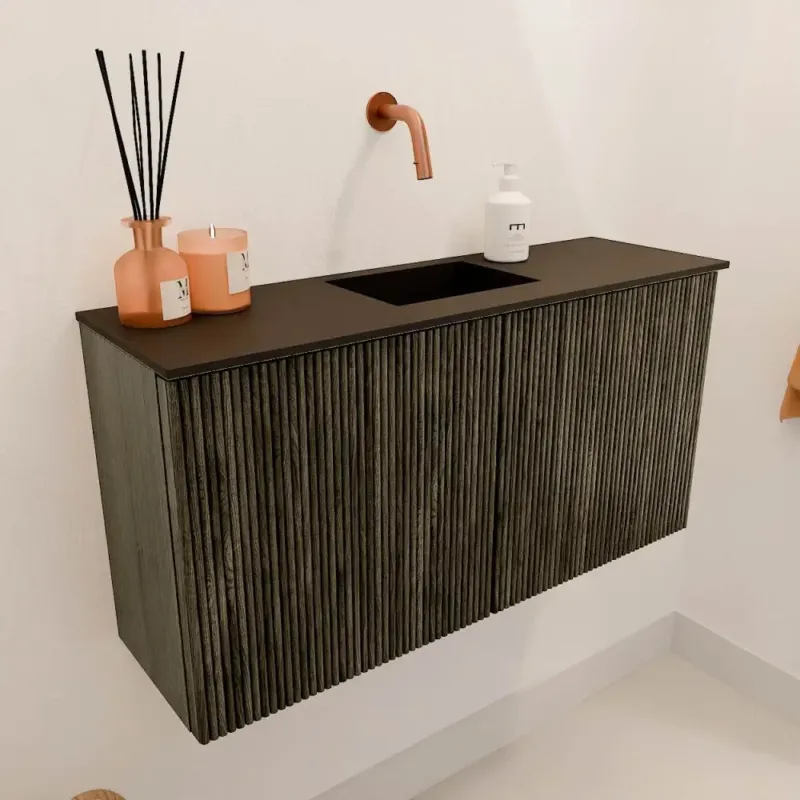 Weekendaanbieding Mondiaz Joya 80cm toiletmeubel shadow met wastafel faye midden zonder kraangat urban