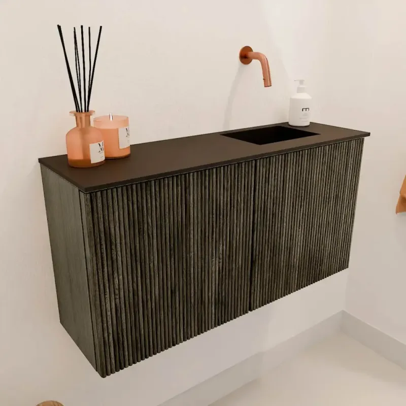 Betaalbaar Mondiaz Joya 80cm toiletmeubel shadow met wastafel faye rechts zonder kraangat urban