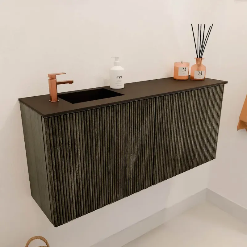 Mondiaz Joya 90cm toiletmeubel shadow met wastafel faye links 1 kraangat urban Uitverkoop