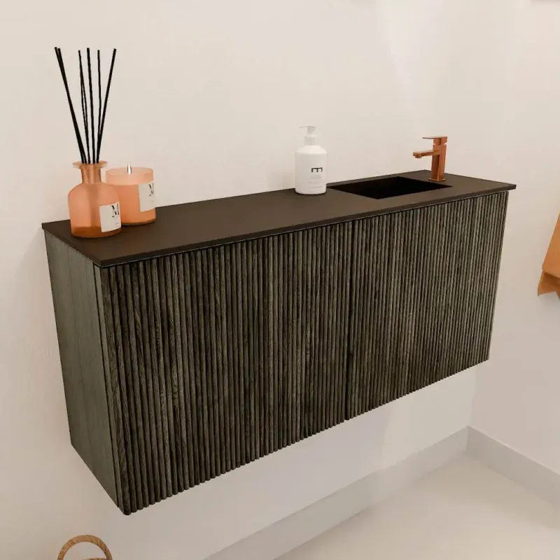 Mondiaz Joya 90cm toiletmeubel shadow met wastafel faye rechts 1 kraangat urban Dagaanbieding