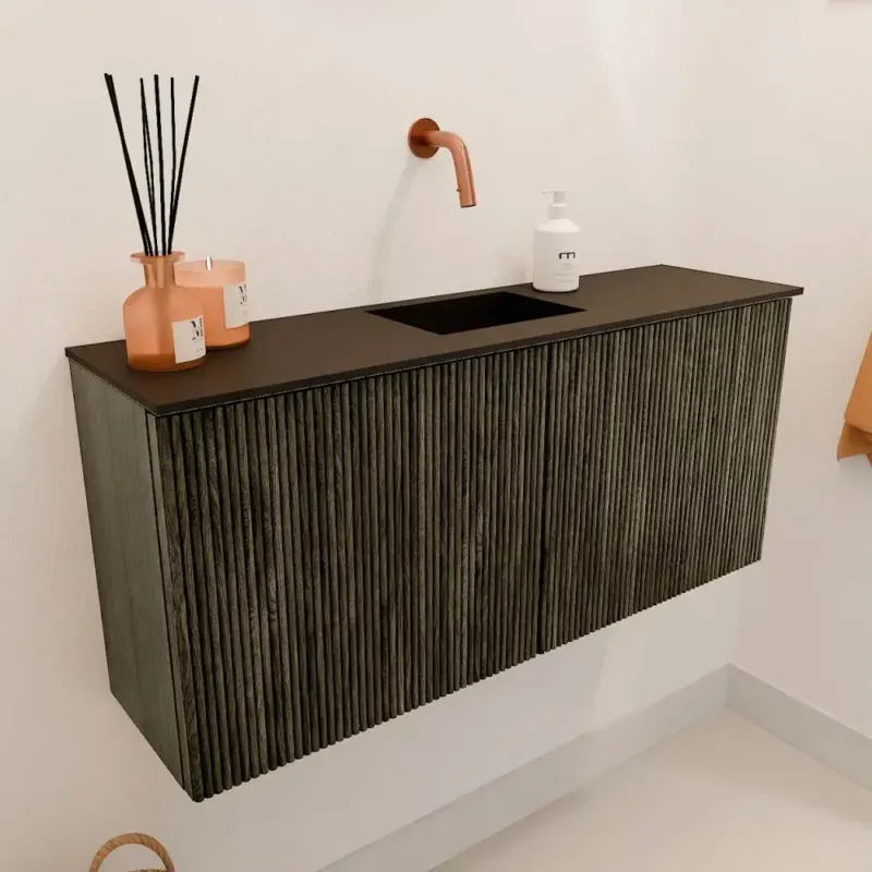 Mondiaz Joya 90cm toiletmeubel shadow met wastafel faye midden zonder kraangat urban Voordeelprijs