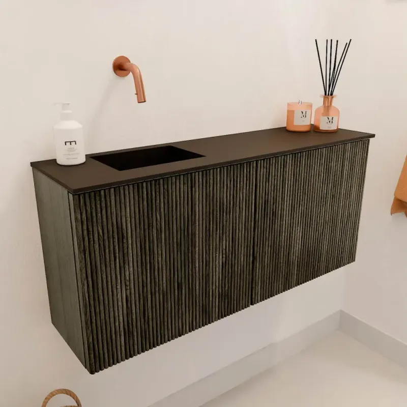 Mondiaz Joya 90cm toiletmeubel shadow met wastafel faye links zonder kraangat urban Goedkoop