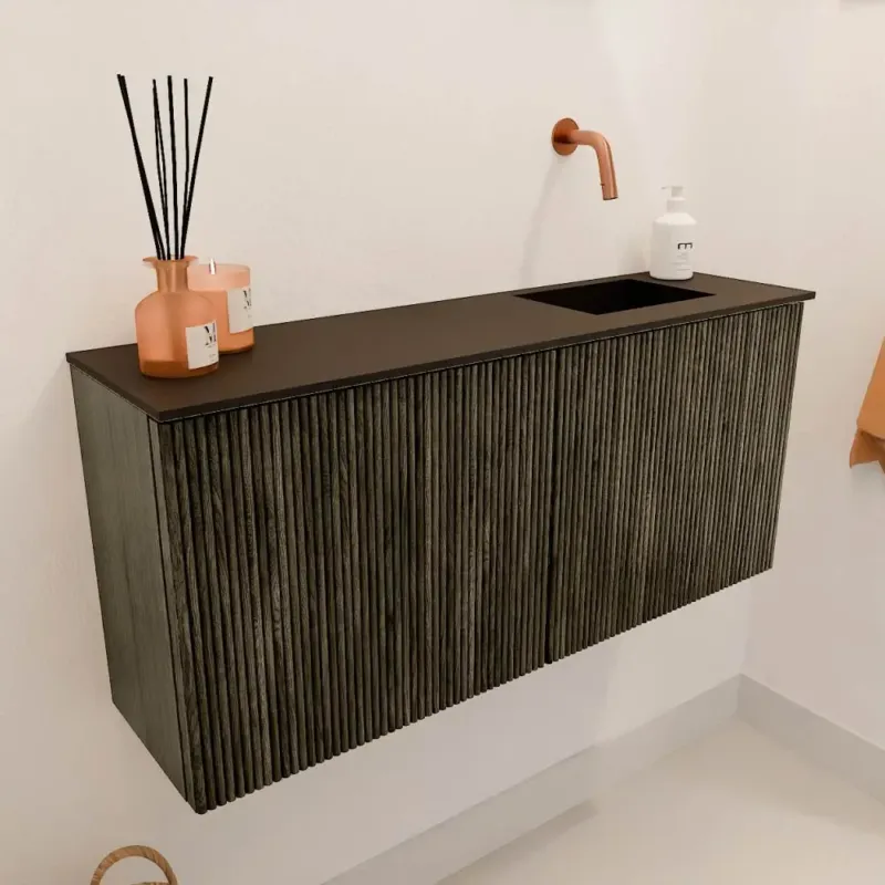 Mondiaz Joya 90cm toiletmeubel shadow met wastafel faye rechts zonder kraangat urban Premium