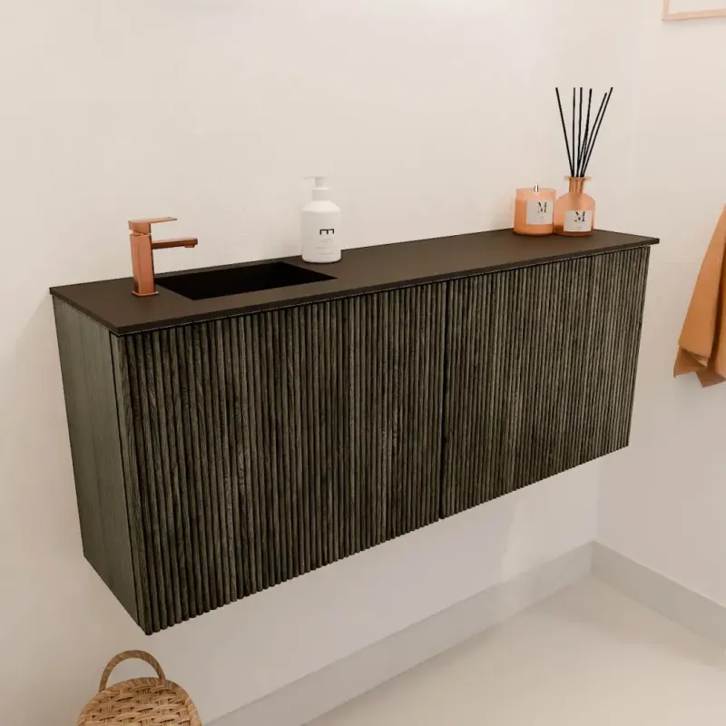 Voordeelprijs Mondiaz Joya 100cm toiletmeubel shadow met wastafel faye links 1 kraangat urban