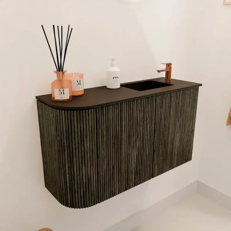Bestseller Mondiaz Joya 70cm toiletmeubel ronding links shadow met wastafel faye rechts 1 kraangat urban