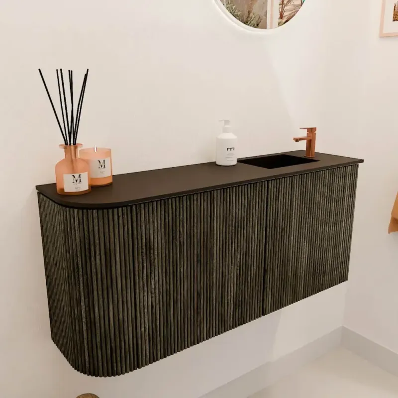 Betaalbaar Mondiaz Joya 90cm toiletmeubel ronding links shadow met wastafel faye rechts 1 kraangat urban