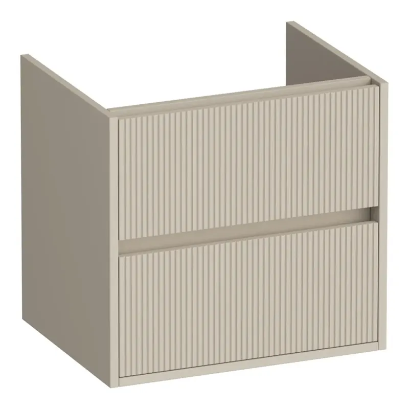 Brauer Adore Wavy onderkast ribbelfront 60cm met 2 softclose lades beige mat Dagaanbieding
