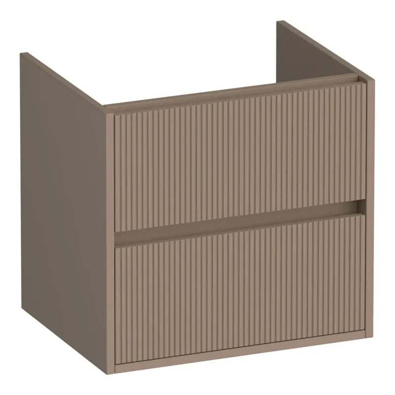 Brauer Adore Wavy onderkast ribbelfront 60cm met 2 softclose lades mokka mat Nu Kopen