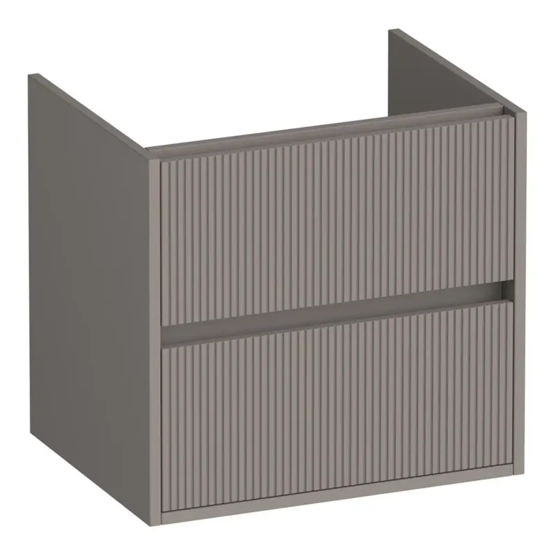 Hoge Kwaliteit Brauer Adore Wavy onderkast ribbelfront 60cm met 2 softclose lades taupe mat