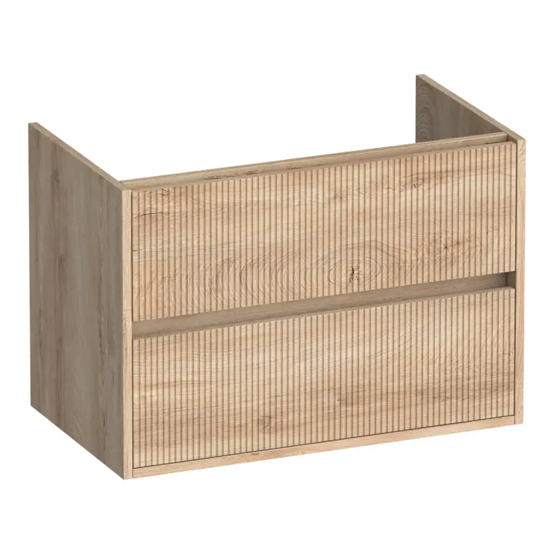 Brauer Adore Wavy onderkast ribbelfront 80cm met 2 softclose lades forest wheat Hoge Kwaliteit