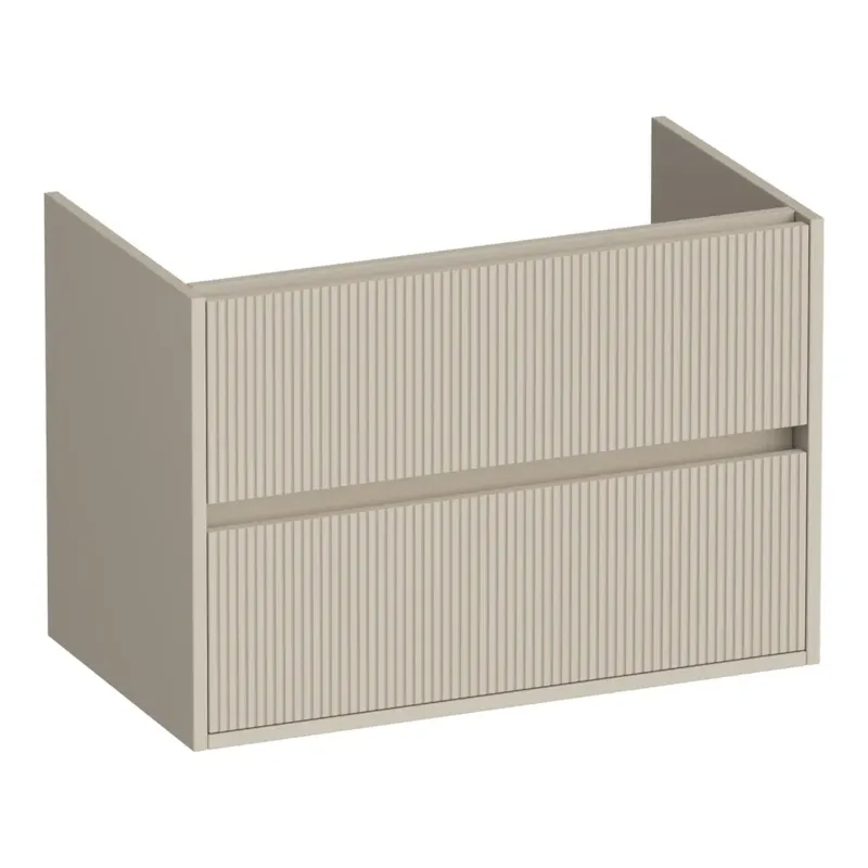 Brauer Adore Wavy onderkast ribbelfront 80cm met 2 softclose lades beige mat Uitverkoop
