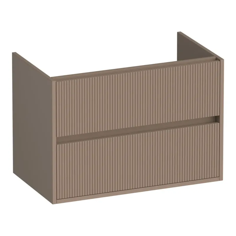 Brauer Adore Wavy onderkast ribbelfront 80cm met 2 softclose lades mokka mat Meest Verkocht