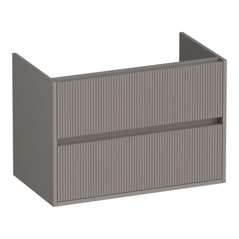 Premium Brauer Adore Wavy onderkast ribbelfront 80cm met 2 softclose lades taupe mat