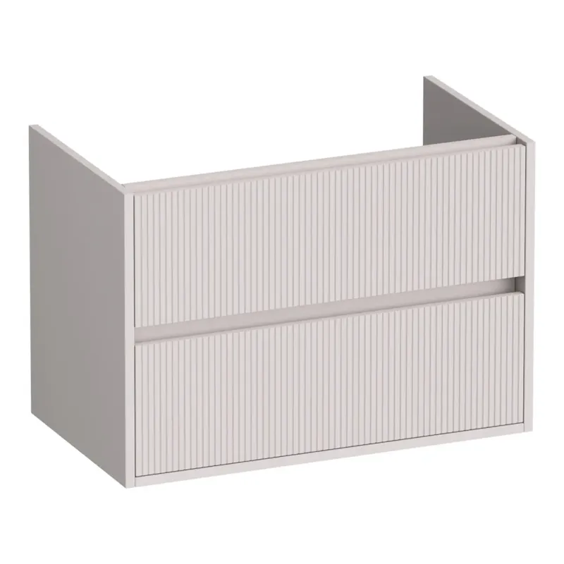 Brauer Adore Wavy onderkast ribbelfront 80cm met 2 softclose lades zand mat Speciale Aanbieding