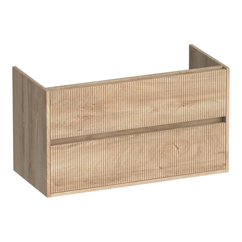 Beperkt Aanbod Brauer Adore Wavy onderkast ribbelfront 100cm met 2 softclose lades forest wheat