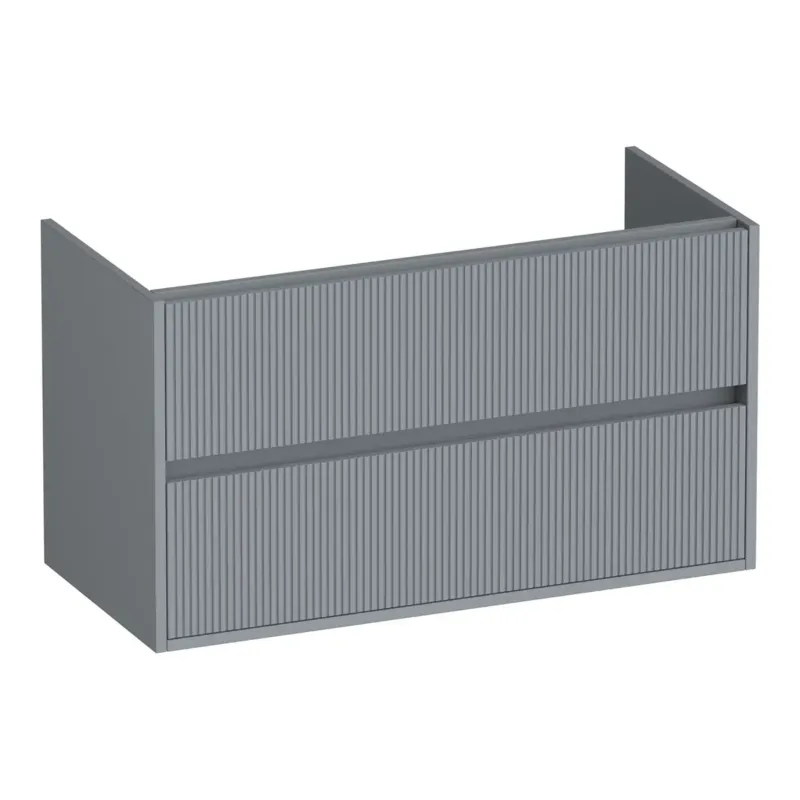 Brauer Adore Wavy onderkast ribbelfront 100cm met 2 softclose lades grijs mat Speciale Aanbieding