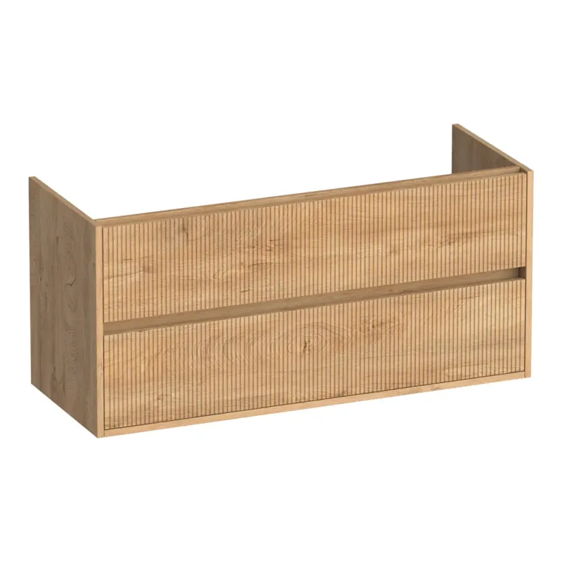 Bestel Nu Brauer Adore Wavy onderkast ribbelfront 120cm met 2 softclose lades en 1 sifon uitsparing forest tan