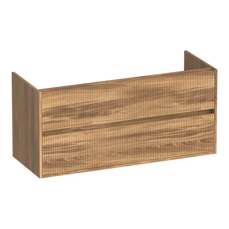Brauer Adore Wavy onderkast ribbelfront 120cm met 2 softclose lades en 1 sifon uitsparing honey Beste Prijs