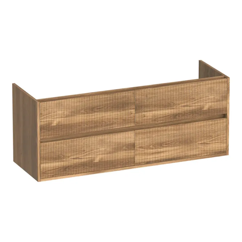 Shop Nu Brauer Adore Wavy onderkast ribbelfront 140cm met 4 softclose lades honey
